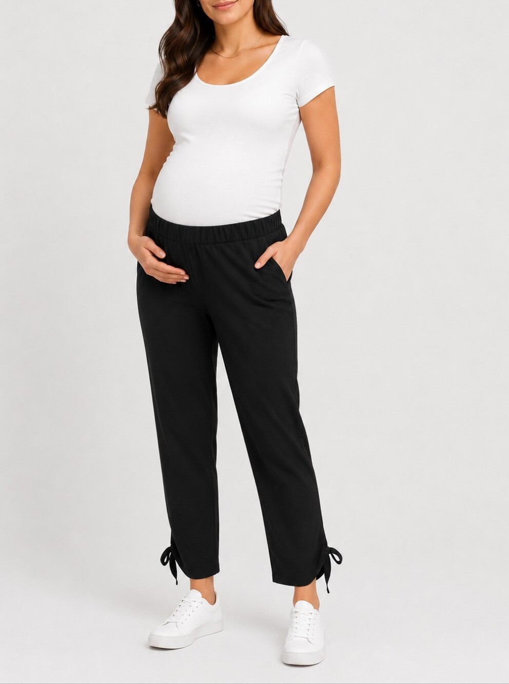 Hatch The Stroll Ankle Tie Pull-on Maternity Pants in Black Women's 1 / US 2-4